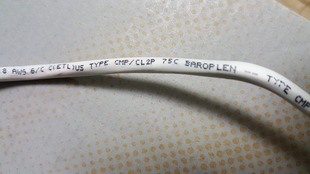 Southwire 55506 18/6C Baroplen Solid Plenum Thermostat Cable White /50ft