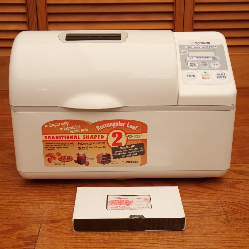 Zojirushi Home Bakery BBCC-V20 Bread Maker Machine 2lb Programmable Tested Works