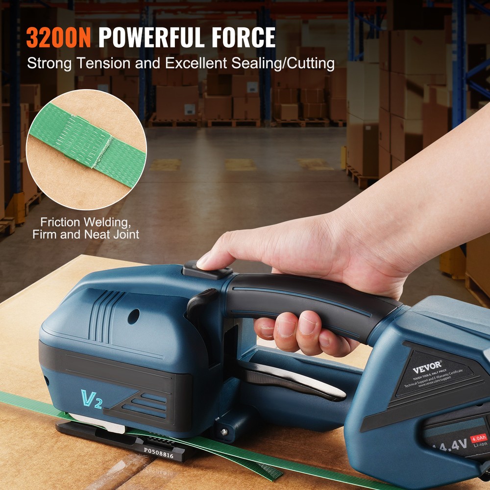 Automatic Electric Strapping Machine Tool for PP/PET 0.35"-0.63" Straps