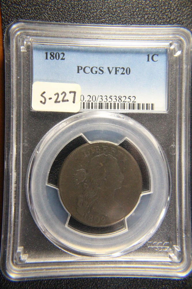 1802 Draped Bust Large Cent, PCGS VF-20, S-227