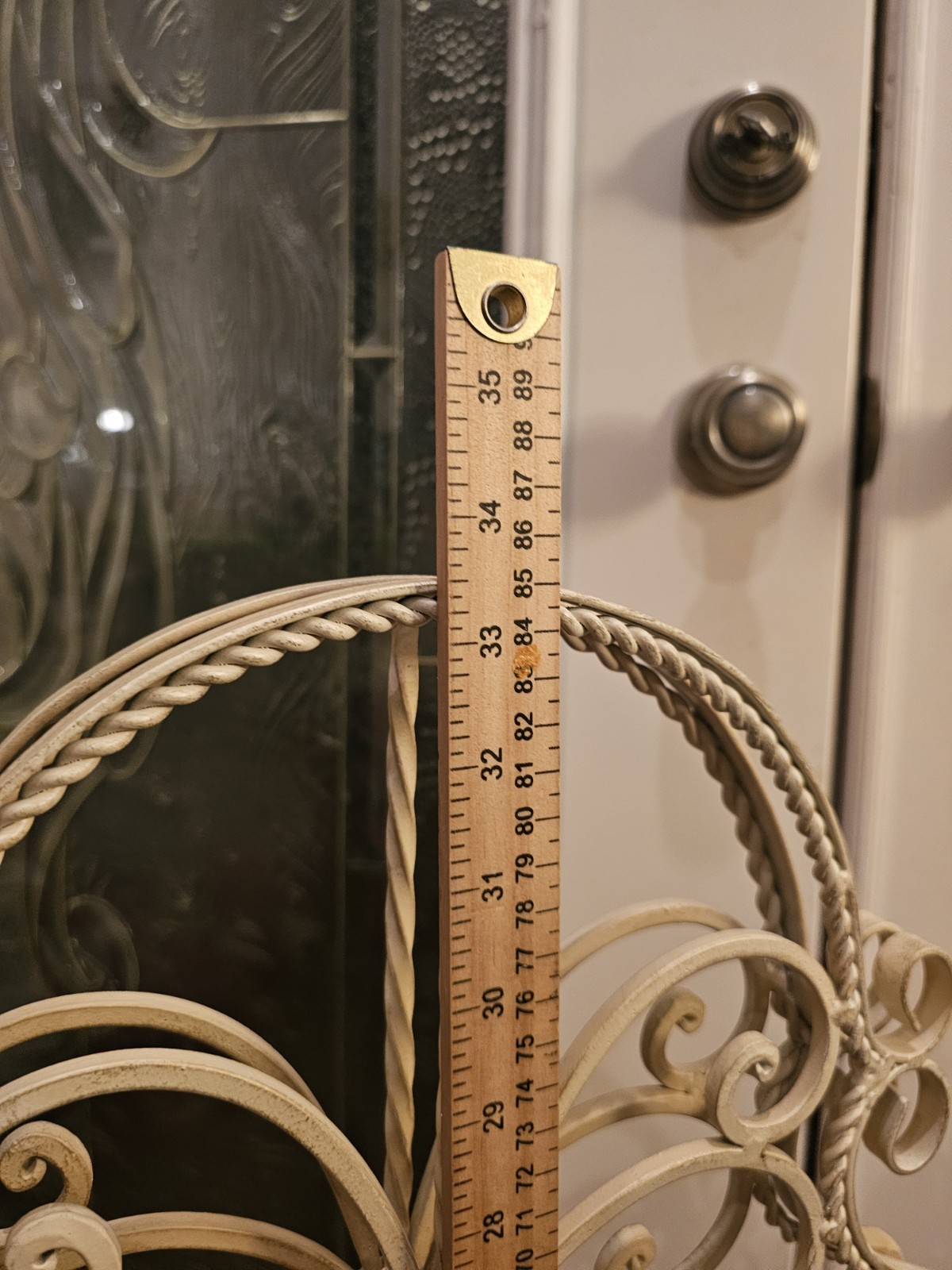 Vintage Victorian WroughtIron Short Room Divider W/Rose Panels-Very Good