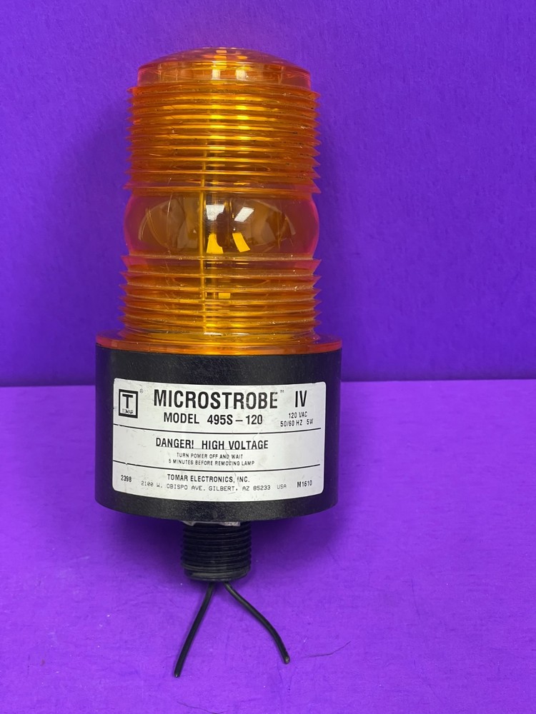 Tomar Electronics 495S-120 Amber Microstrobe Flashing Light 120V tested