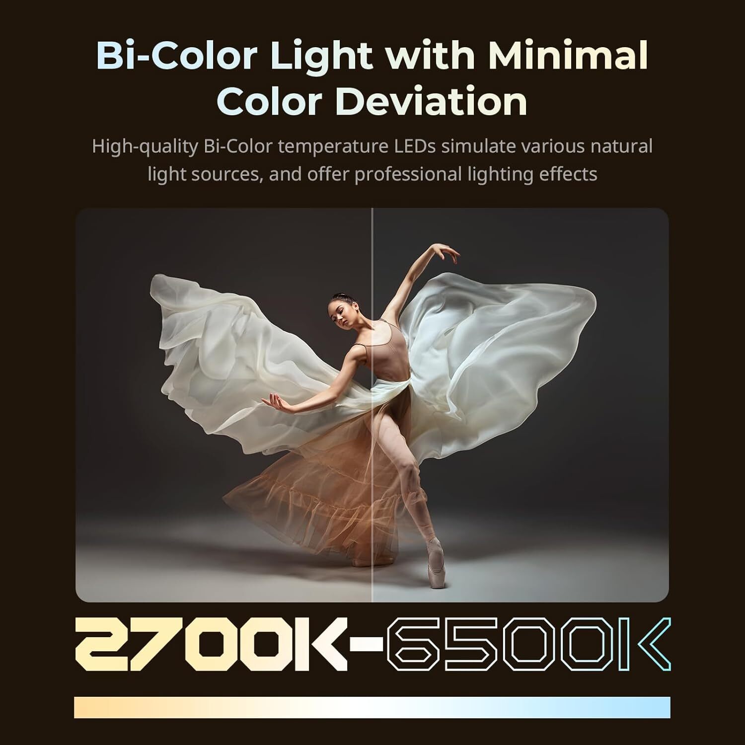 SmallRig RC 220B Pro 220W COB Video Light, Bi-Colour Video Light 2700K-6500K