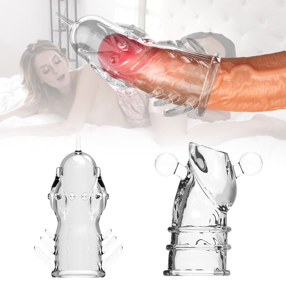 Penis-Extender-Enlarger-Sleeve-Reusable-Glans-Condom-Delay-Ejaculation-for-Men