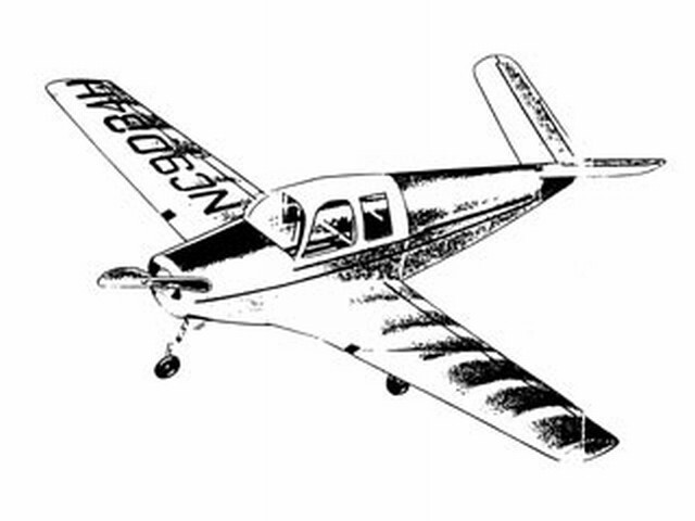 Beechcraft Bonanza Rubber 16" Wingspan RC Model Airplane Printed Plan &Templates