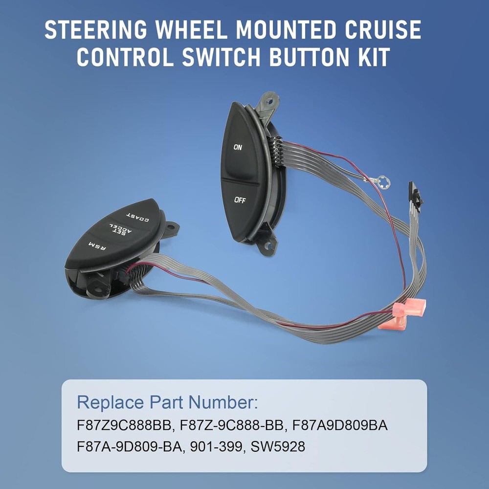 Steering Wheel Mounted Cruise Control Switch Button Kit Replacement for Ford Ran