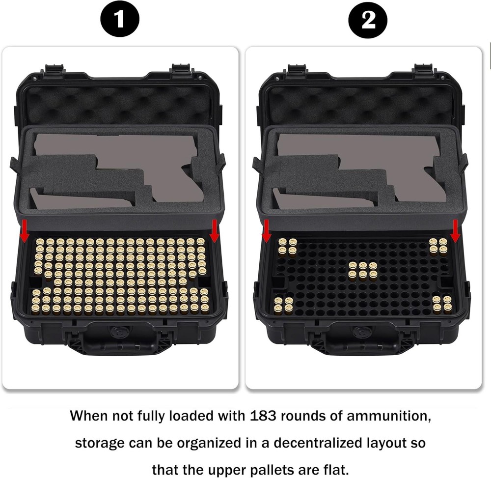 Hard storage Case for storing pistol & ammo - Lockable Storage Protection Box fo