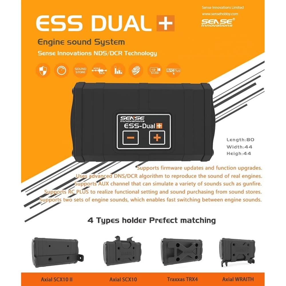 ESS Dual Engine Sound Simulator System for Axial Dual+Engine, Black