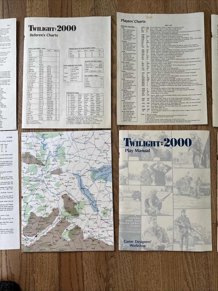 Twilight 2000 Roleplaying Game Box Set GDW 1984 Complete except missing dice