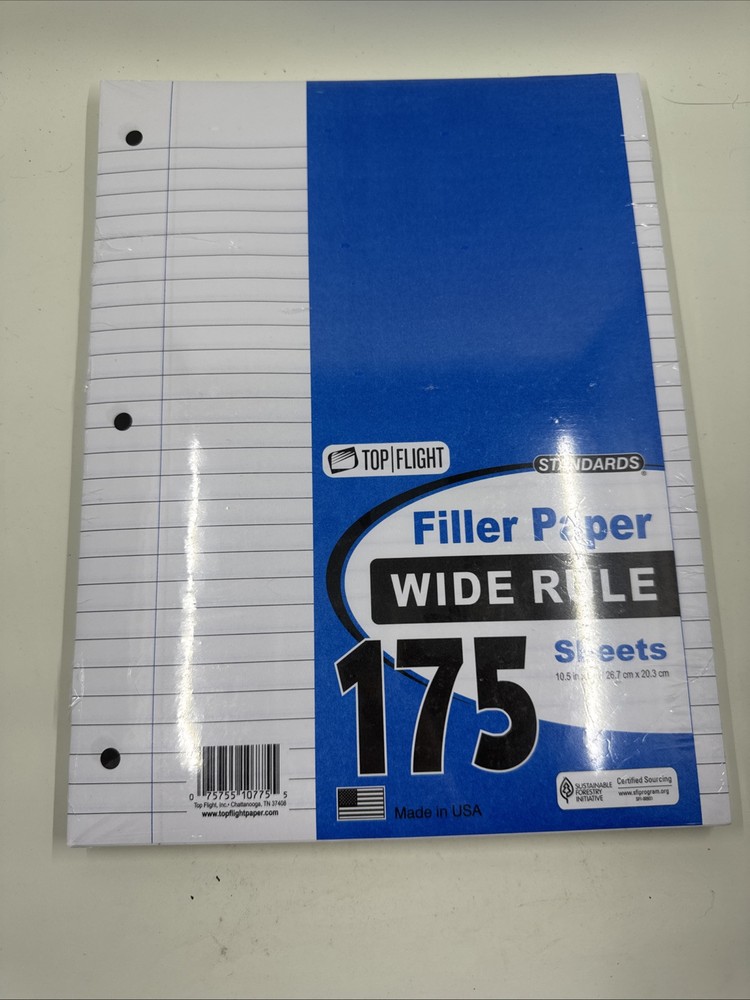 Filler Paper ,Wide Rule 175 Sheets each