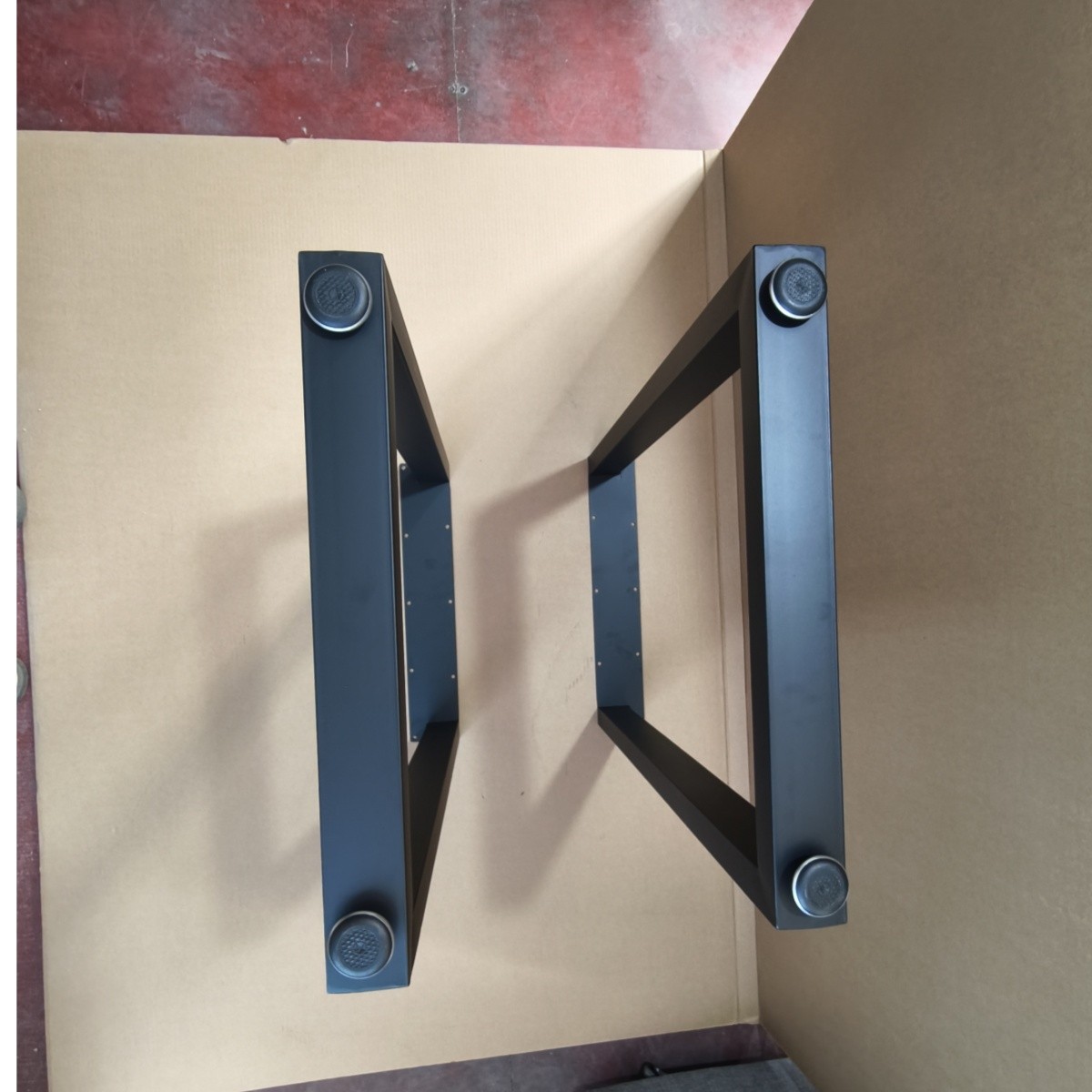 2 PCS Square Reinforced Steel Office Table Legs For DIY Max Load 1000 lbs Heavy