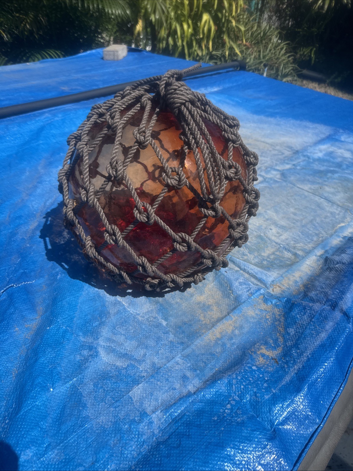 japanese fishing floats large amber glass