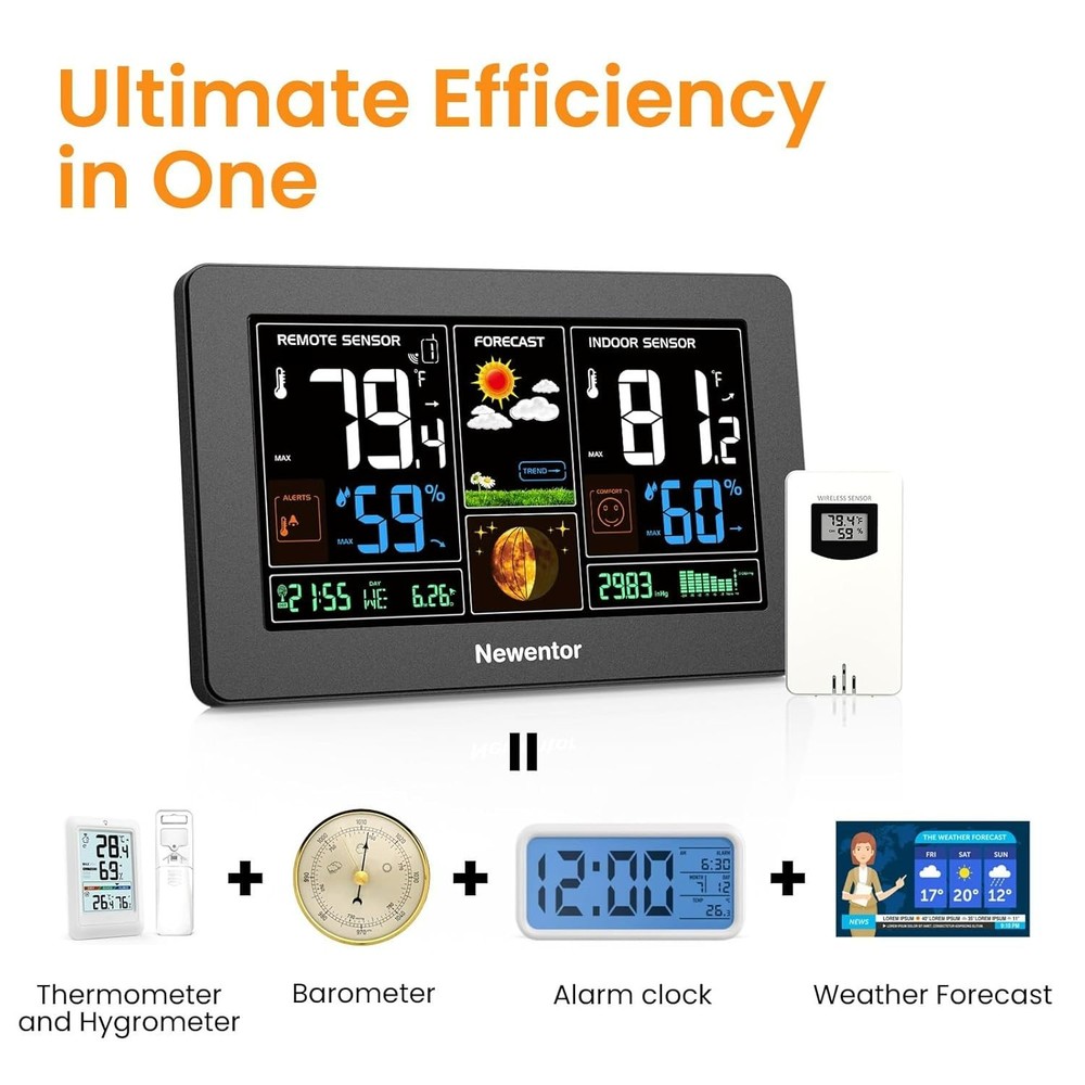 Smart Wireless Weather Forecast Station with Adjustable Backlight & Multi-Sensor