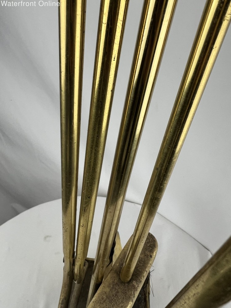 Marble Handle Brass Fireplace Tool Set Italian Style Base