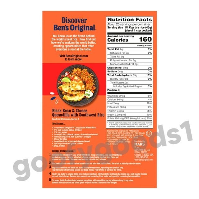 Ben’s Original Long Grain Converted Rice, 2 lb Box