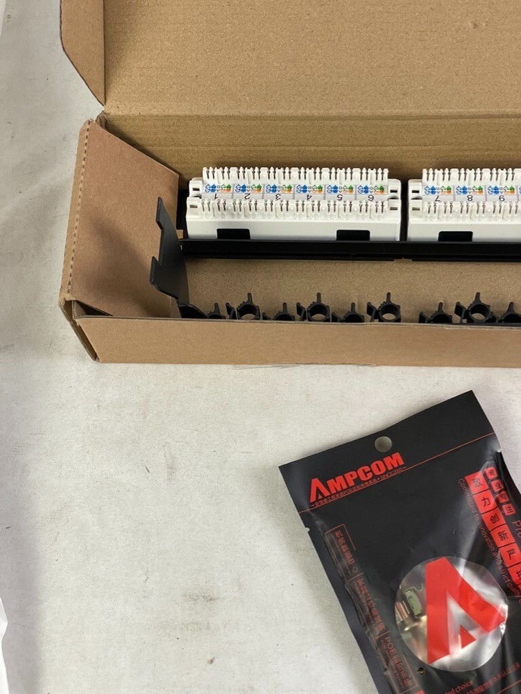 AMPCOM 24 Port Industrial Series CAT6 Patch Panel