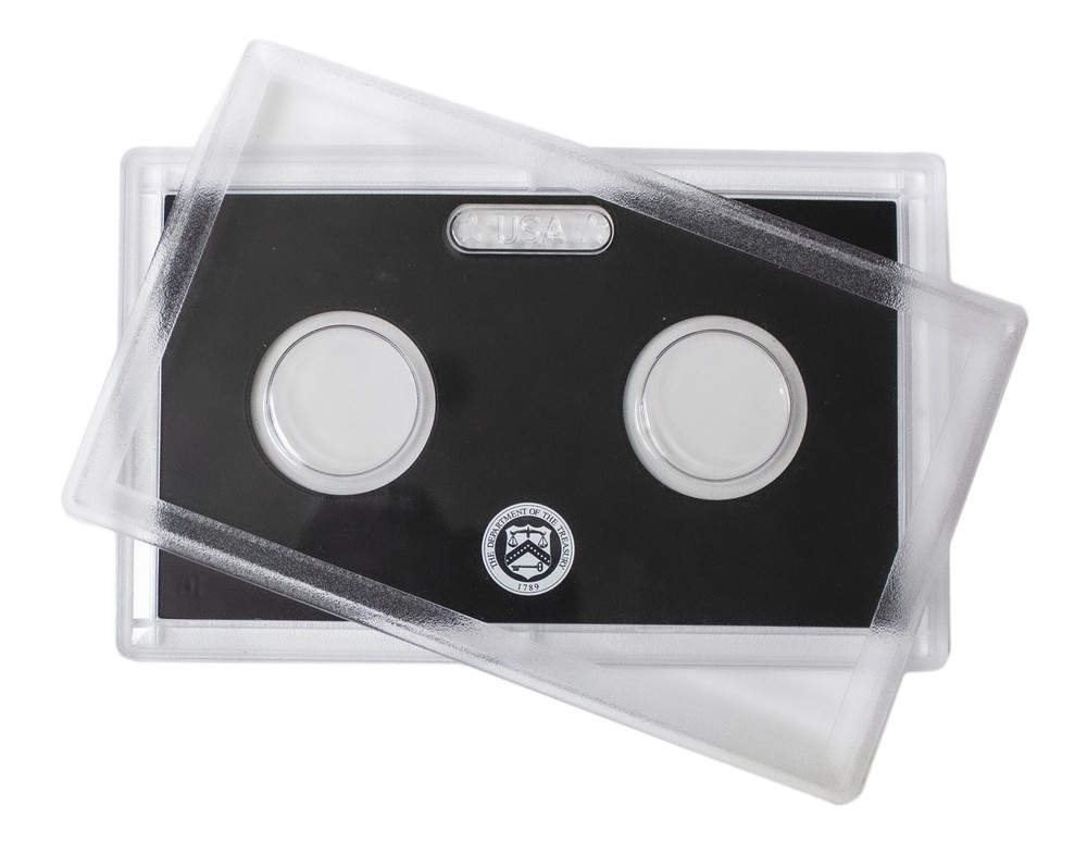 Empty Plastic Lens with Black Molded Insert Holds 2 Quarters