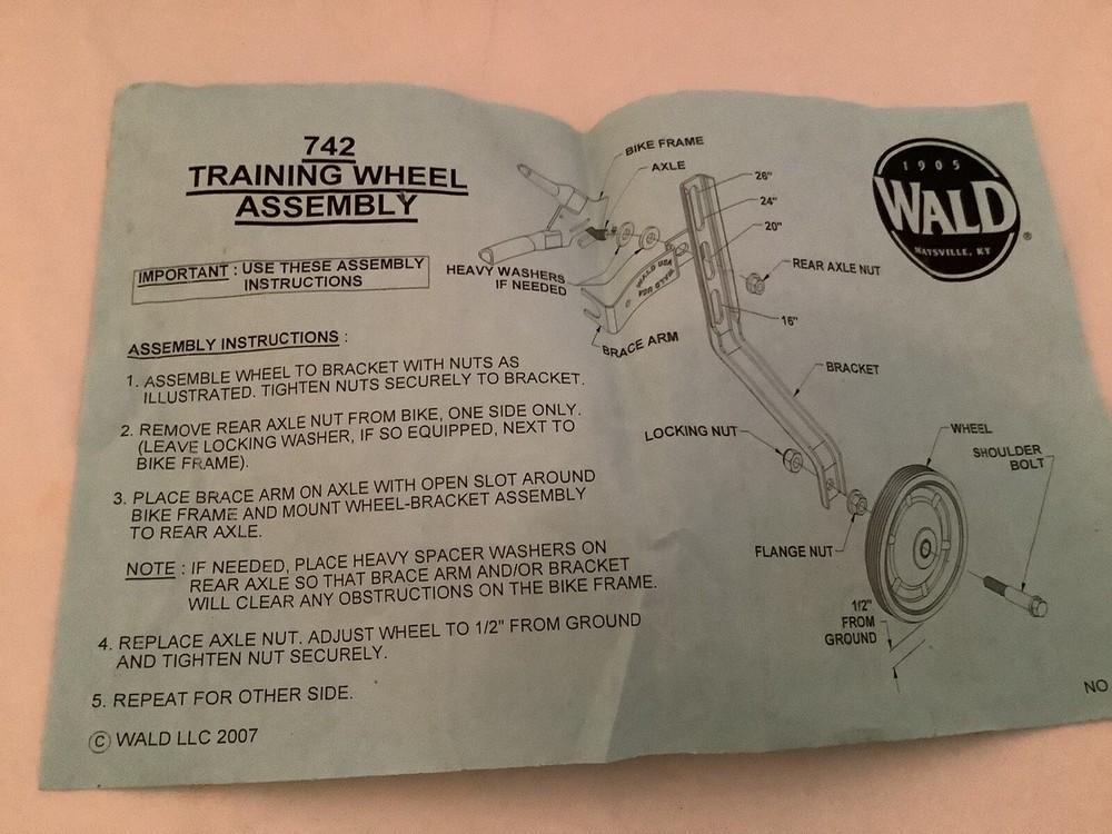 BICYCLE TRAINING WHIILS SET