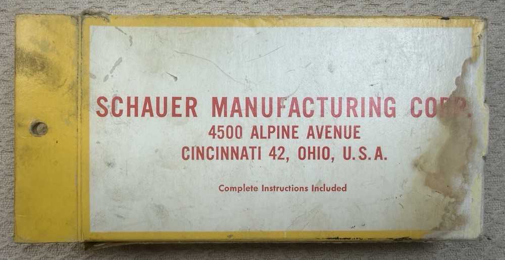 Vintage Schauer Compression Tester Untested, Original Box And Paperwork