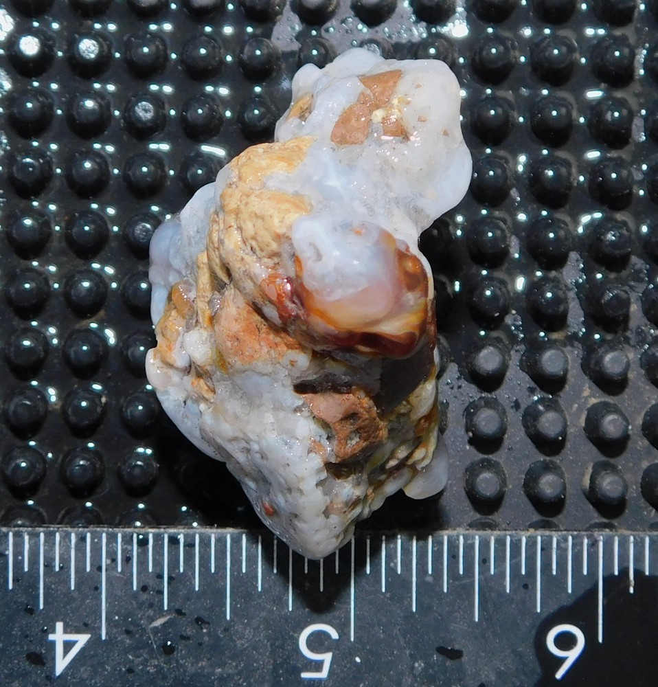 botryoidal Aguascalientes Fire Agate lapidary cabbing rough chunk Mexico 42 gram