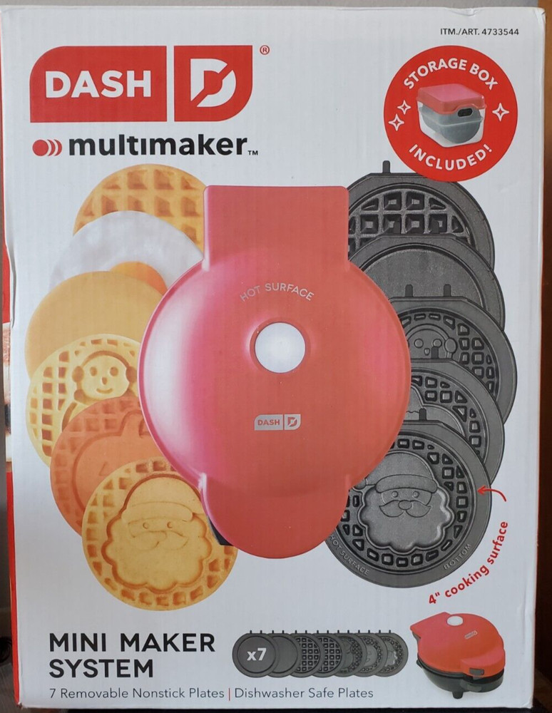 Dash Multi-plate Mini Waffle Maker With 7 Interchangeable Plates / Holiday