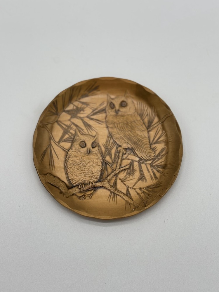 VTG Wendell August Forge Solid Bronze Owl Decorative 4.5" Plate Only