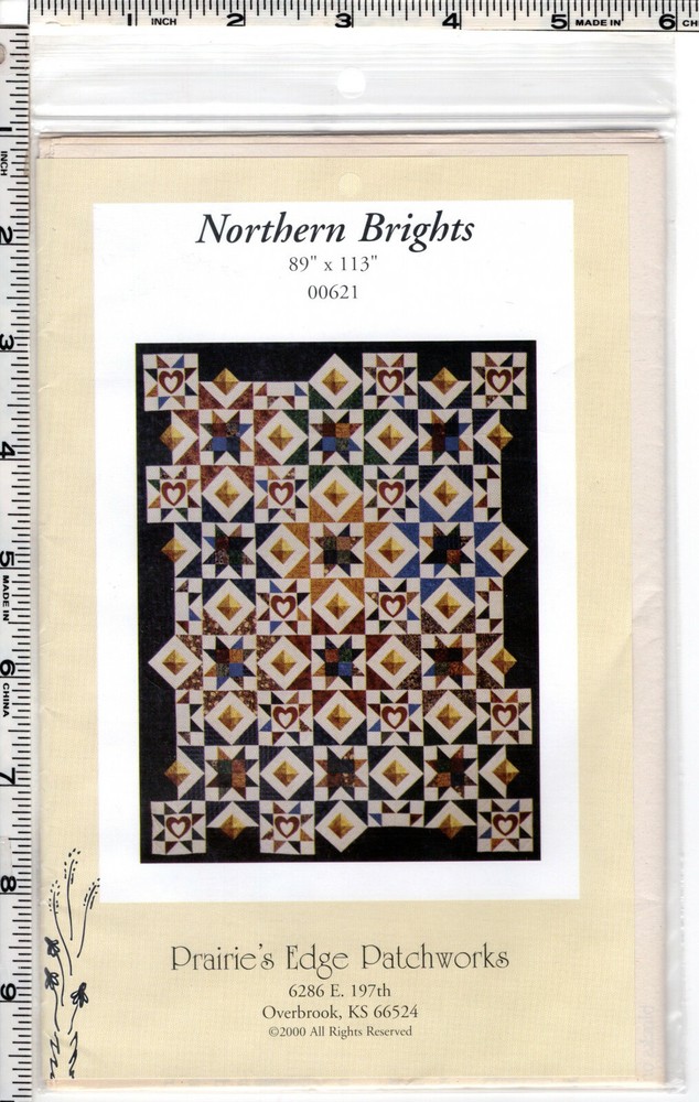 "Northern Brights" ©2000 Prairie's Edge Patchworks Quilt Pattern/Inst Pack 00621