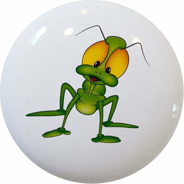 GRASSHOPPER Ceramic CABINET Drawer Pull KNOB