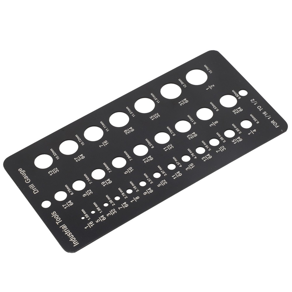 Compact Metric Size Drill Bit Measuring Tool with Dual Sided Functionality