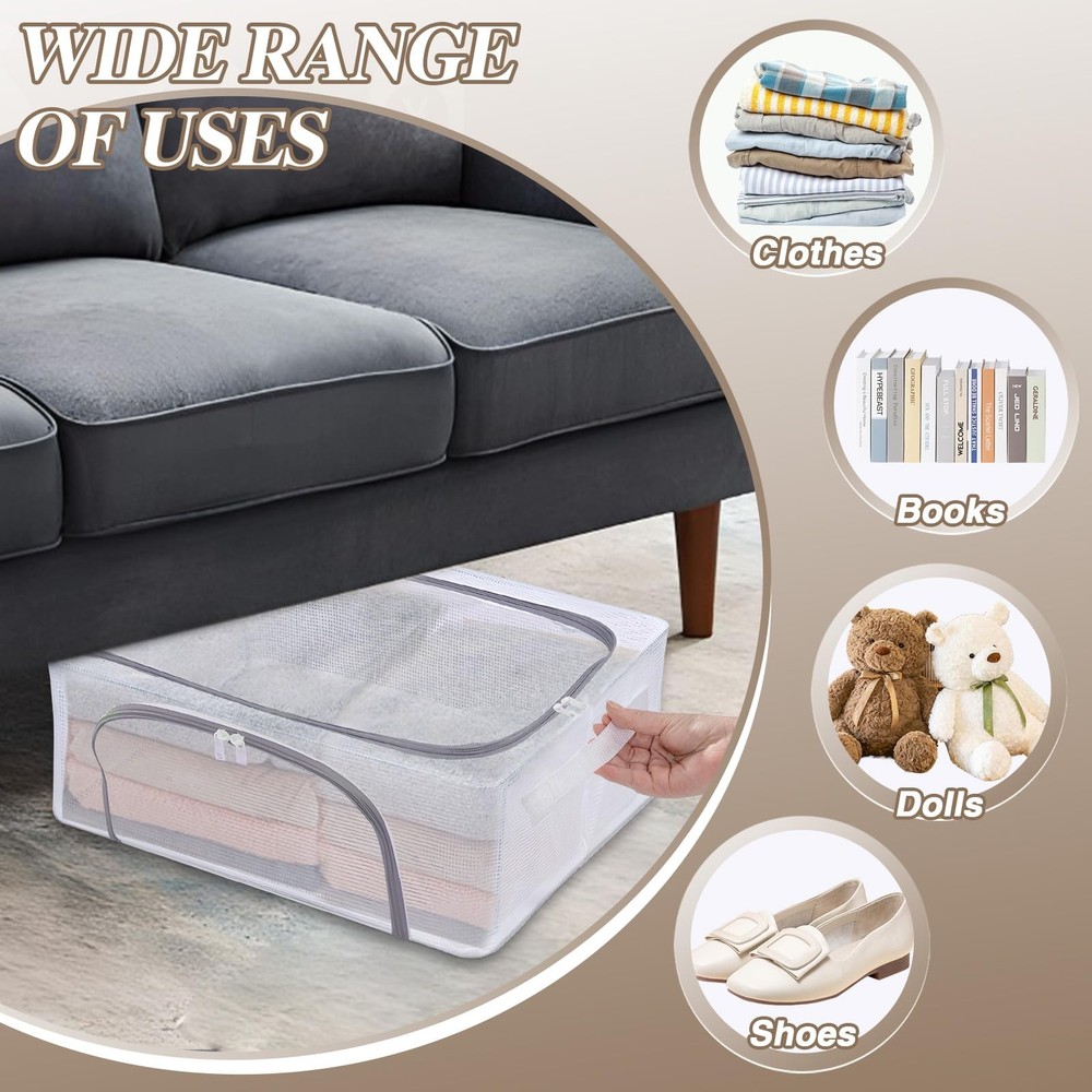 Foldable Under Bed Storage, Underbed Storage Bags Organizer Container, Under ...