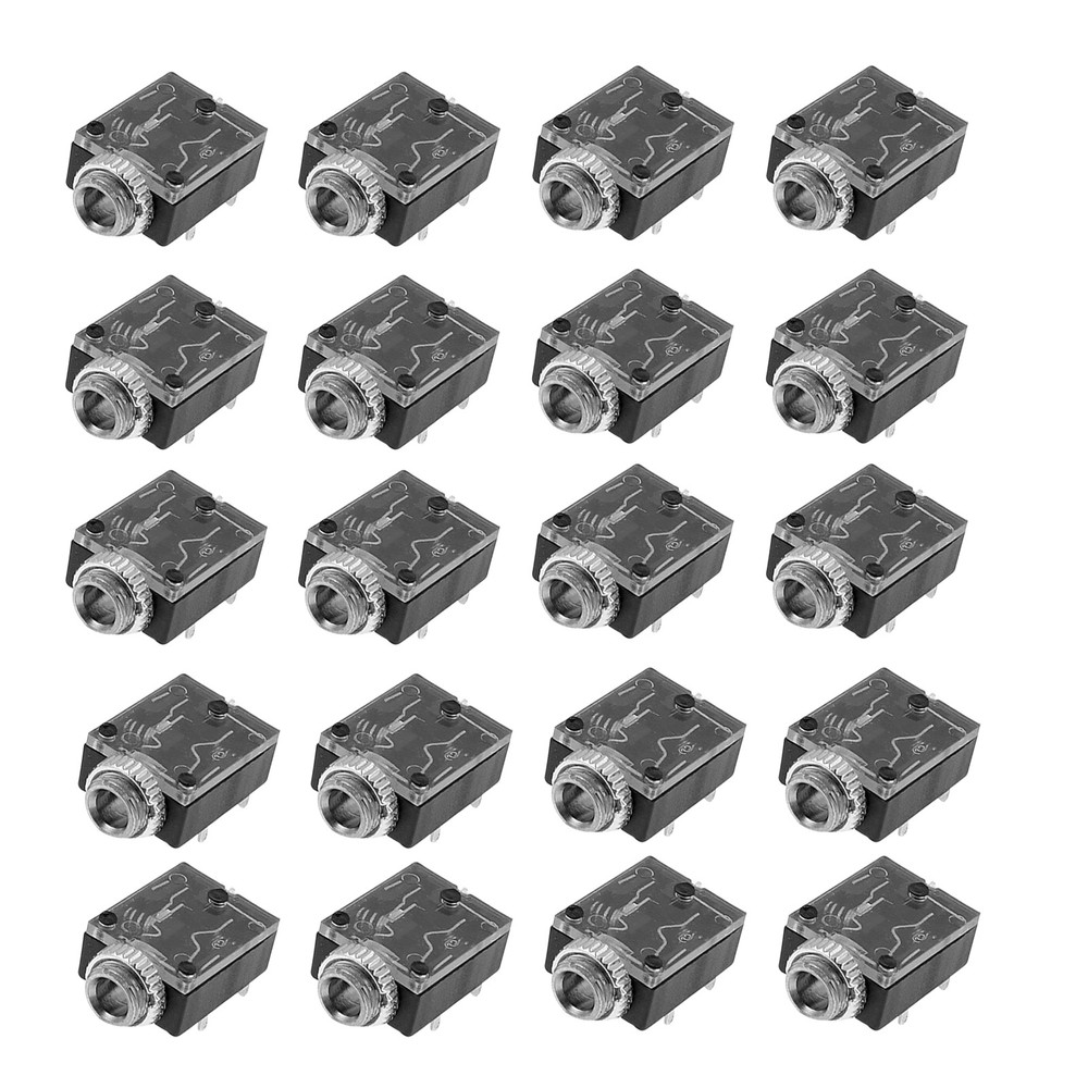 20 Pcs 5 Pin 3.5mm Audio Mono Jack Socket PCB Panel Mount for Headphone C