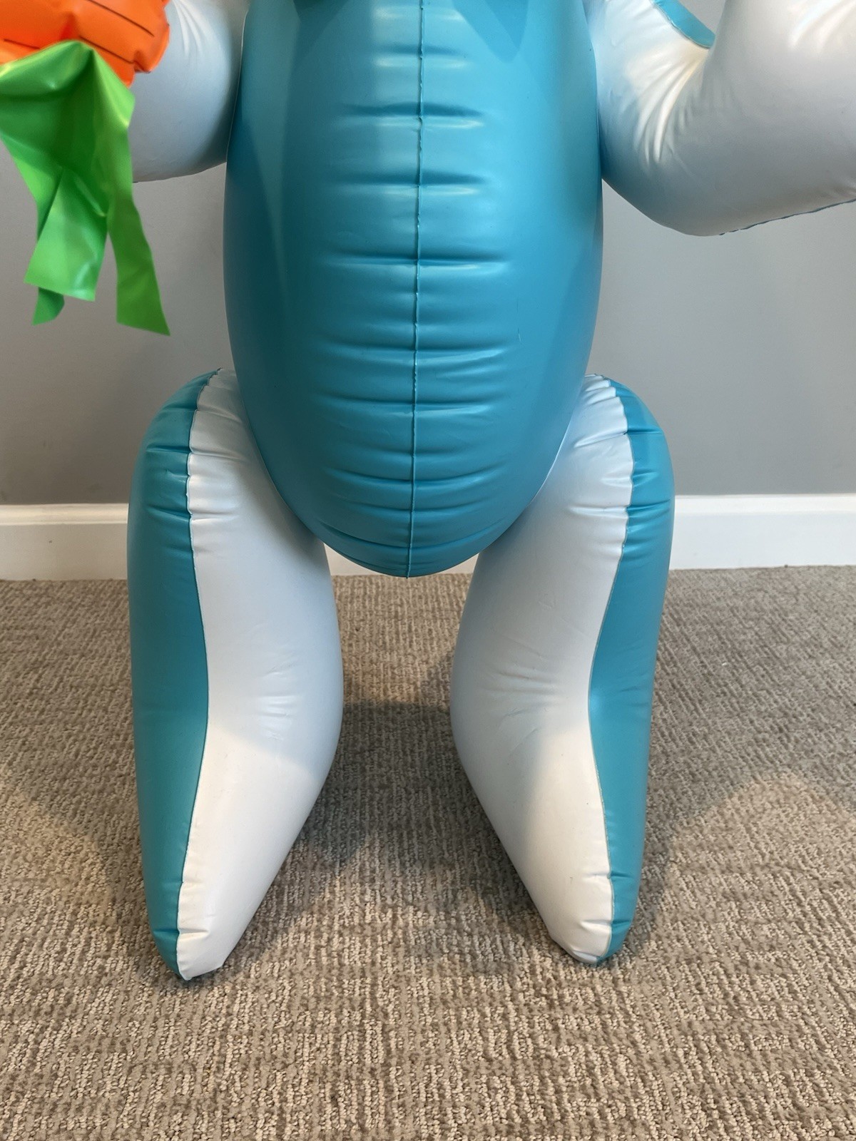 Vintage Dudley’s Inflatable Bosley Bunny 60” Blue Easter Bunny Decoration