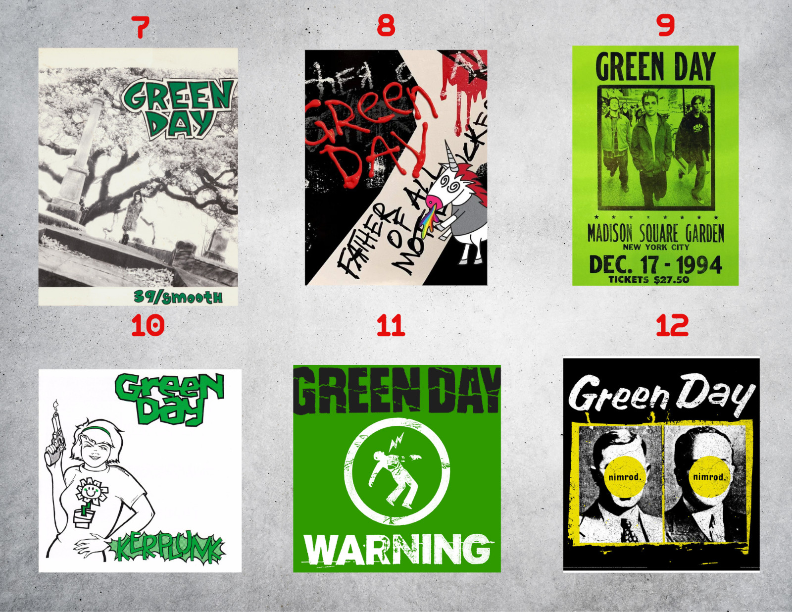 Green Day Wall Collage Poster Prints