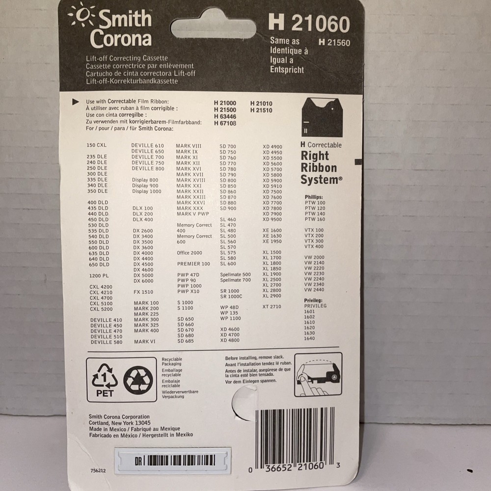 SMITH CORONA SL-470 TYPEWRITER CORRECTION RIBBON
