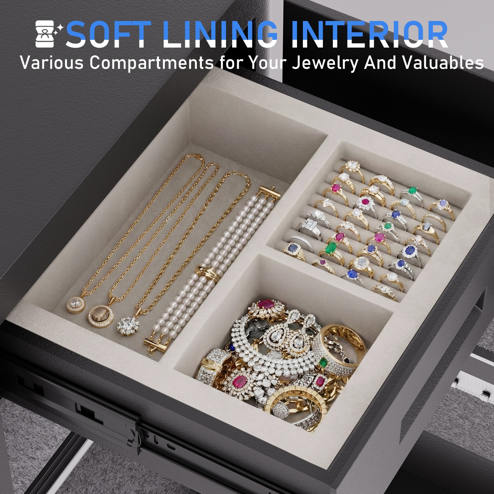 6.0 Cub Digital Extra Large Safe with Slide Drawer for Jewelry Cash Pistol