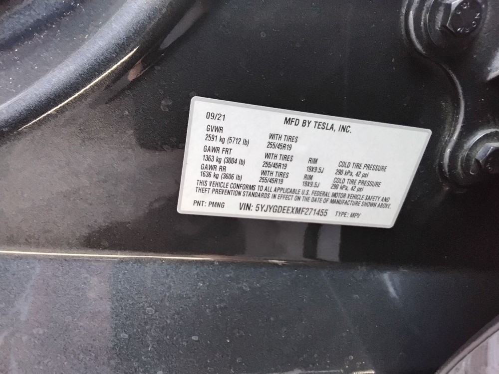 TESLA Y 2021 Camera/Projector 131747