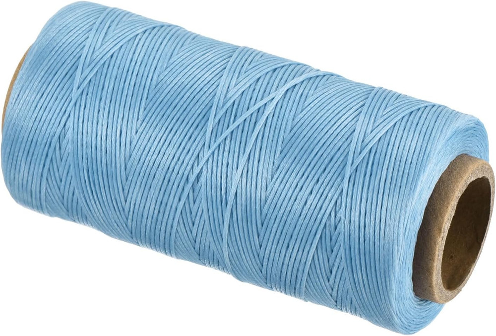 Waxed Thread,284 Yard 0.8Mm 150D Flat Wax Thread Polyester Waxed String for Leat