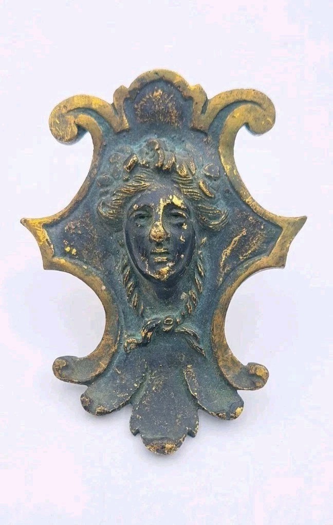 Antique / Vintage Brass Face Furniture Frame Decorative Accents Hardware Decor
