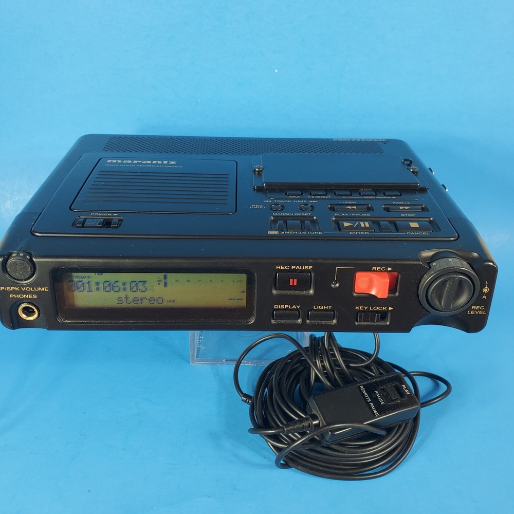 Marantz Solid State Recorder PMD670 U1B Power Cord play/pause Control Flash Card