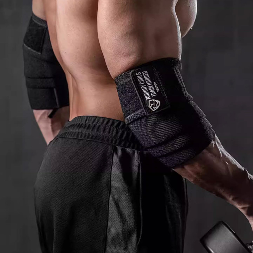 47 Inch Elbow Wraps Pair Weightlifting Powerlifting Compression Support Straps