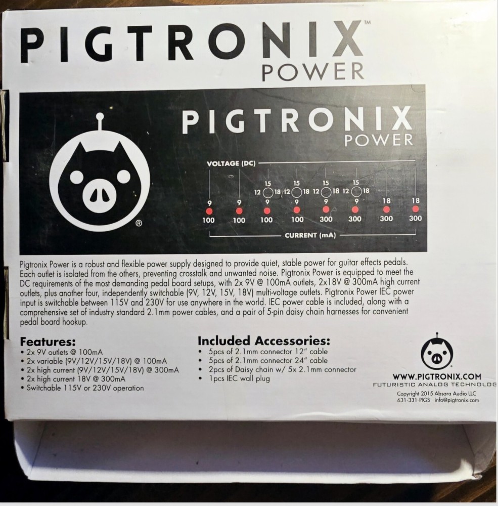 Pigtronix Power, Robust Multi-Voltage Analog Power Supply