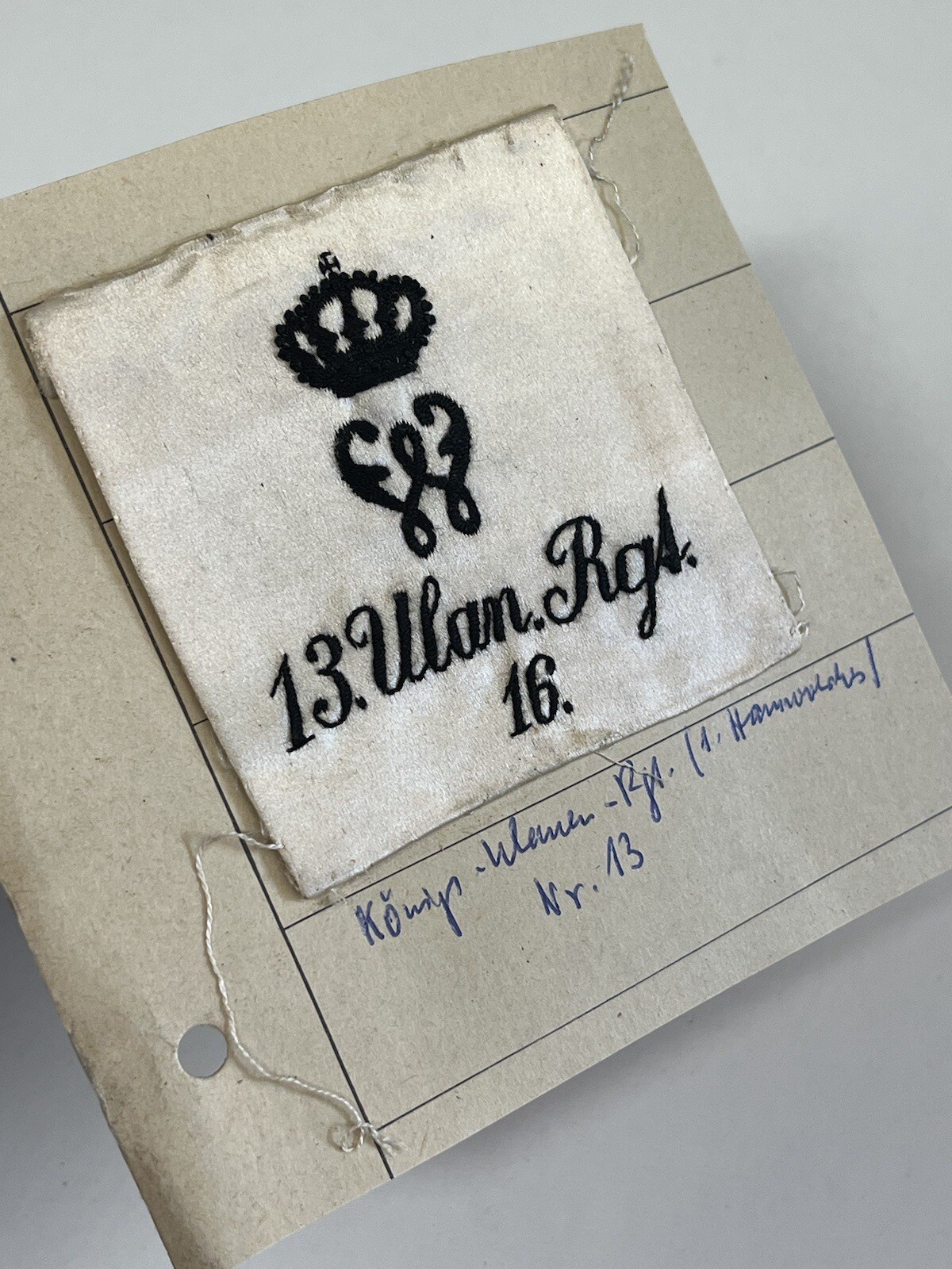 Vintage Kaiser Wilhelm Uhlan Ulan Regiment German Military Cloth Patch Prussia