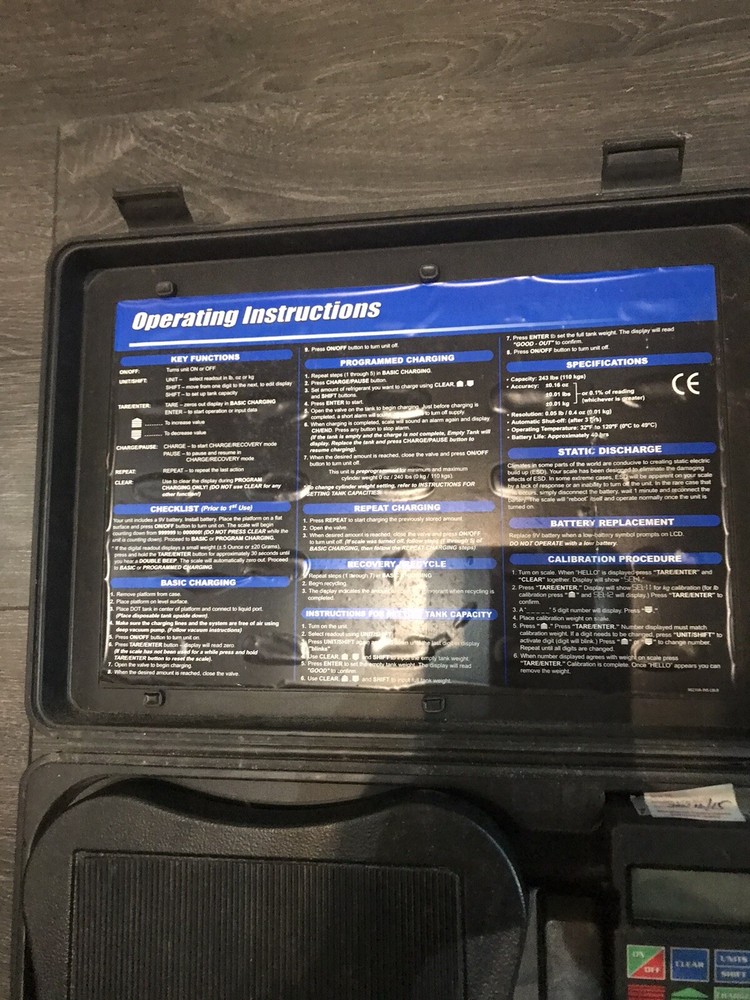 Blue Point Portable Electronic Refrigerant Scale ACT120A