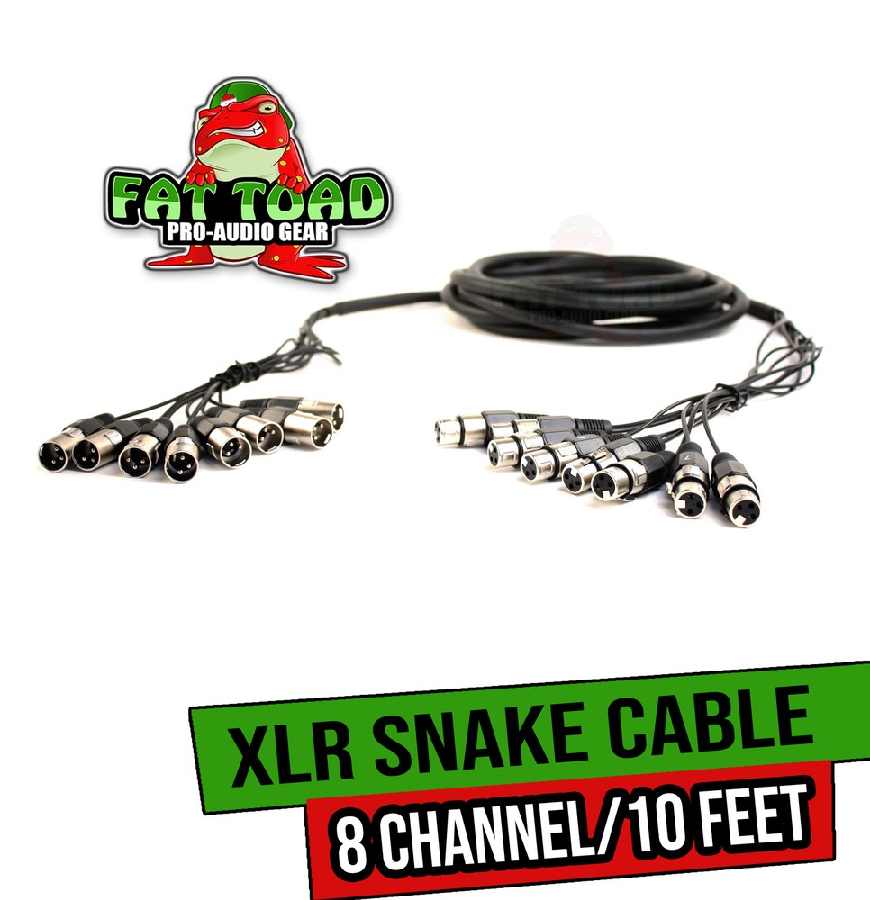 XLR Snake Cable Patch (10ft X 8 Channels) by FAT TOAD | Studio Stage, Live Sound