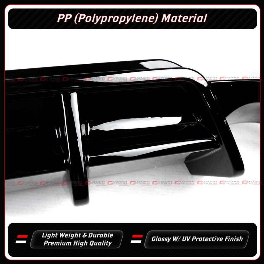 For 21-25 Lexus IS300 IS350 CTM V1 Gloss Black Rear Diffuser + Corner Extensions