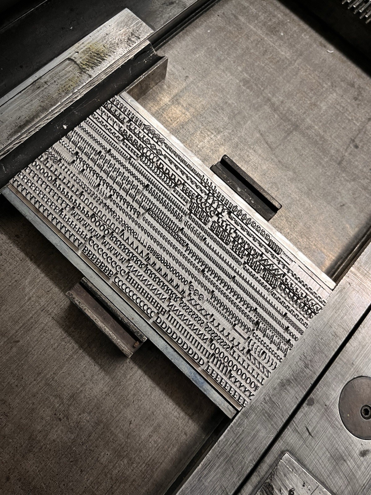 New Letterpress Type - 12 Pt. Garamond Bold Italic with Special Swath Characters