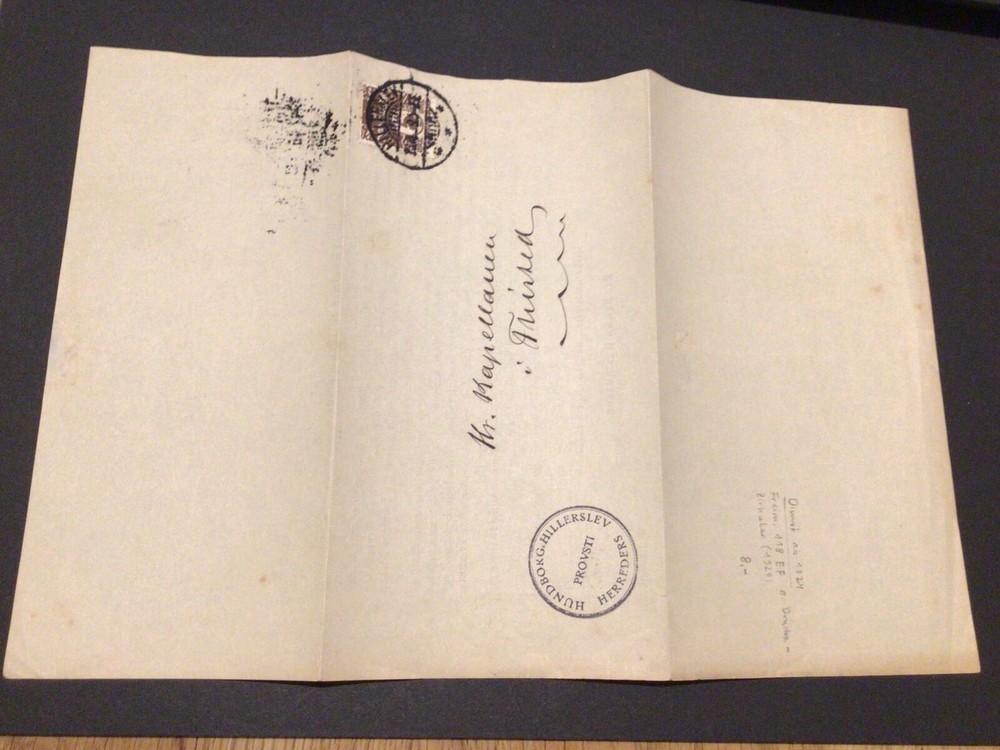 Denmark Hillerslev 1924 document letter postal cover Ref 59500