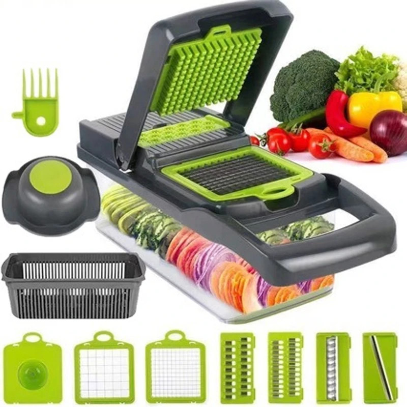 16-in-1 Mandoline Slicer – Avoid Injuries, Safe & Precise Kitchen Tool