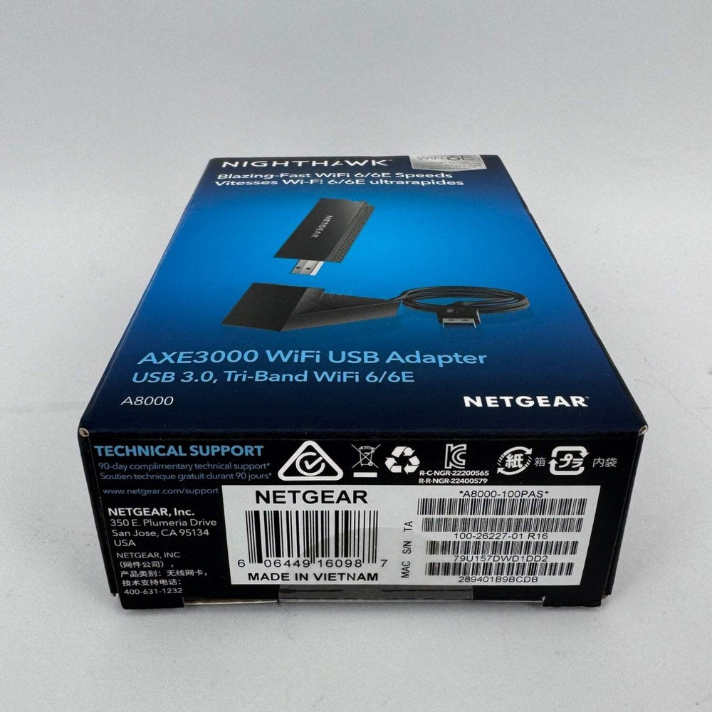 New Nighthawk AXE3000 Wifi 6/6E USB Adapter