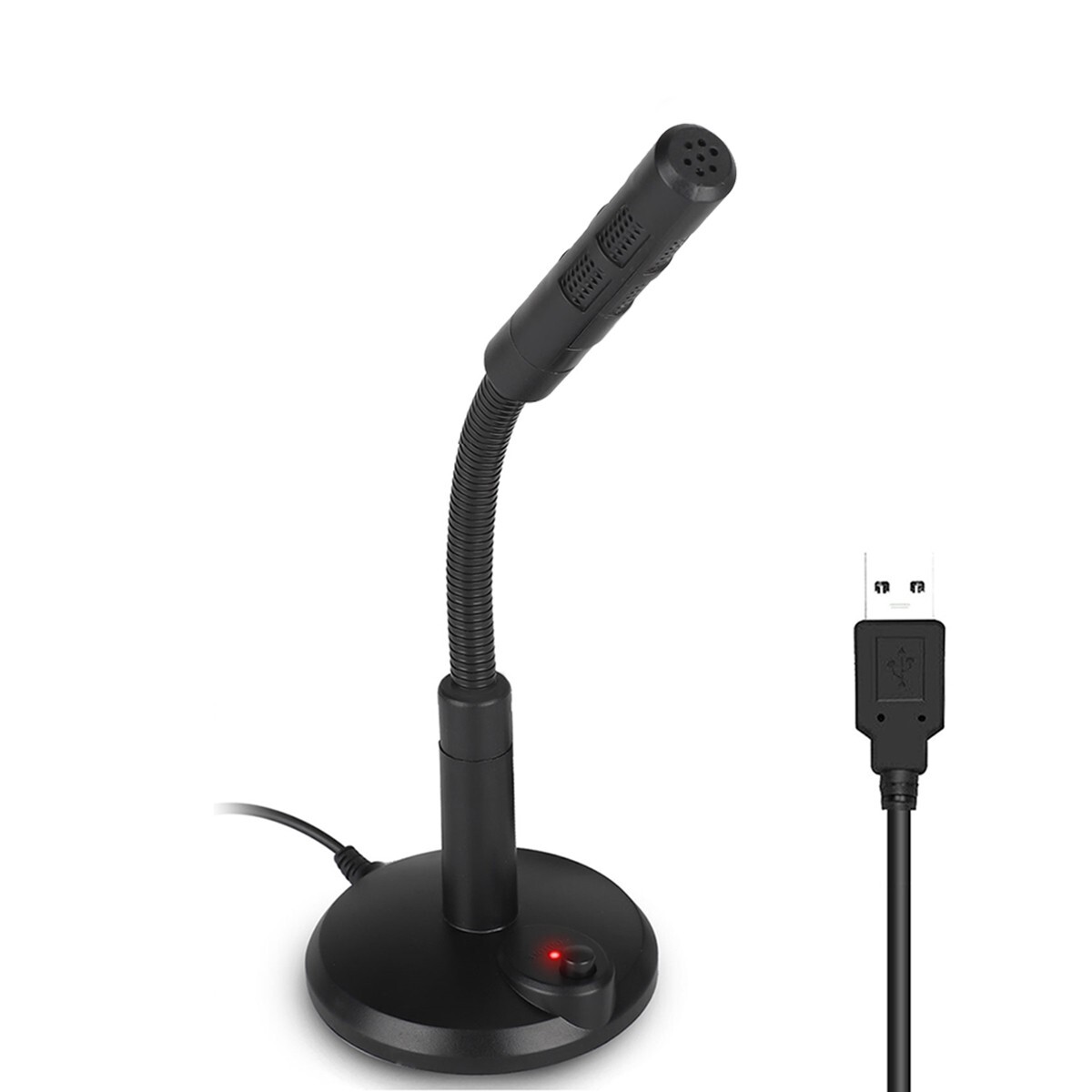 USB Computer Mini Microphone Stand Recording Mic For PC Desktop Laptop